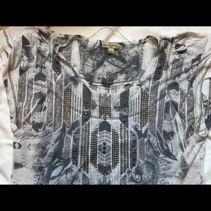 Graphic T with embellishments